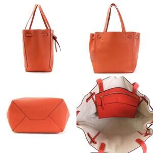 Celine Phantom Cabas Orange Handbag Leather